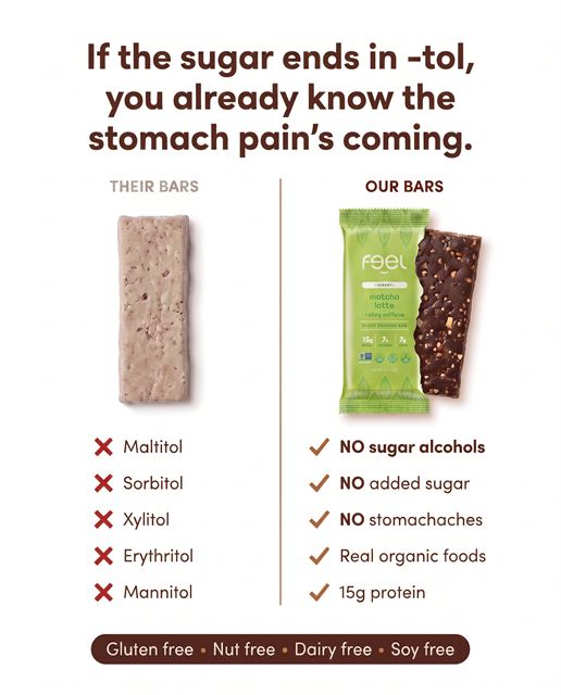 Spec static &mdash; us vs. them comparison with a product shot, The Feel Bar